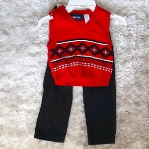 Boys sweater vest & black jeans
